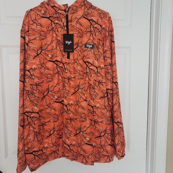 Waggle Golf Men's 1/4 Zip Hoodie Hunting Season Pattern Orange Sz 3XL New w/Tags - Picture 1 of 9